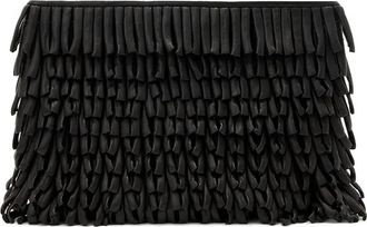 AllSaints Clutch Bettina con frange - Nero