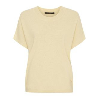 BTF-CPH Btfcph - Cashmere & Merino T-Shirt - Dames - Truien - Geel - Maat: S Kasjmier