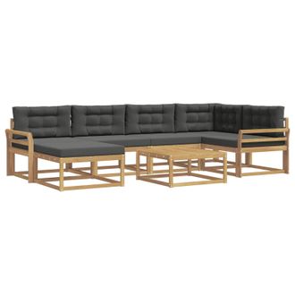 vidaXL Conjunto De Sof&aacute;s De Exterior 7 Pcs Blanco Y Antracita Vidaxl