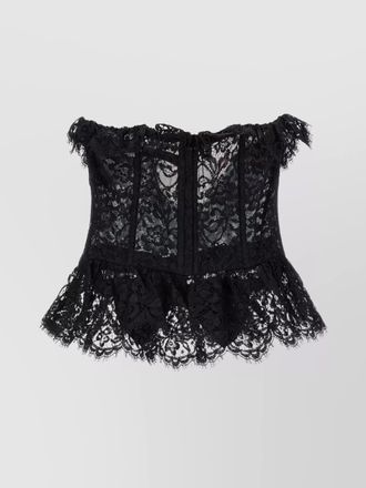 Alessandra Rich lace bow peplum top