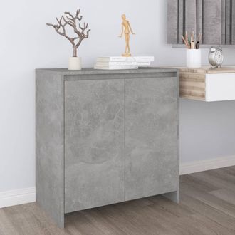 vidaXL Vidaxl - Aparador De Madera Contrachapada Gris Hormig&oacute;n 70x41x75 Cm