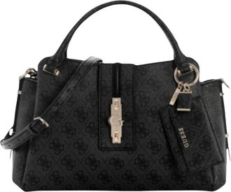 Guess Yvonne Satchel - Dames - Tassen - Zwart - Maat: ONE Size Poliester