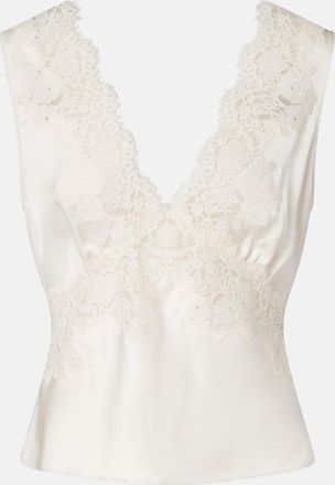 Rixo Emmie lace-trimmed satin top