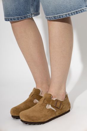 Birkenstock London Shearling Shoes, Womens, Brown
