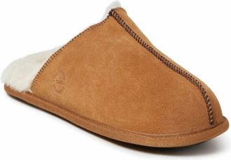 Dearfoams Mens Bradford Genuine Suede Scuff House Slipper