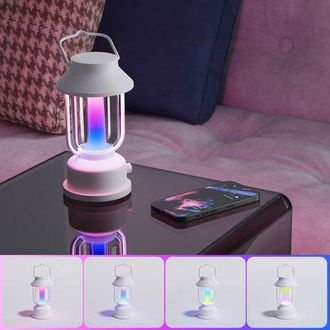 OEM L&aacute;mpara Port&aacute;til, Mini L&aacute;mpara De Camping Para Exteriores, L&aacute;mpara Colorida, Luz Nocturna Ambiental, Bluetooth, Altavoz, L&aacute;mpara De Mesa Port&aacute;til