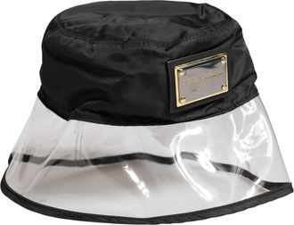 Dolce & Gabbana Men Black Plastic Fisherman Bucket Capello Mens Hat
