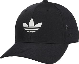 adidas Originals Mens Beacon Structured Precurve Snapback Cap, Black/White 2, One Size