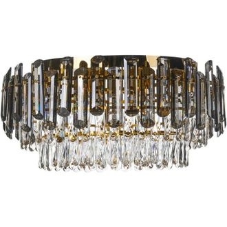 Beliani Lampadario a incasso in stile glamour con design a pi&ugrave; livelli cristalli sintetici argento Neri