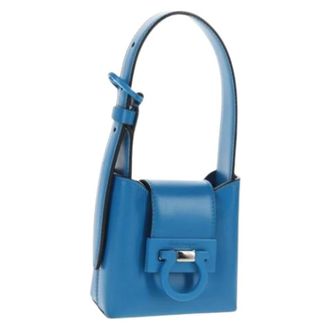 Ferragamo Pre-owned Mini Bag - Dames - Pre-owned - Blauw - Maat: ONE Size Leer