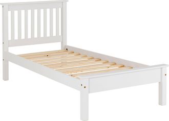 Seconique MONACO 3 SINGLE LOW END BED - WHITE - SECONIQUE | TJ Hughes