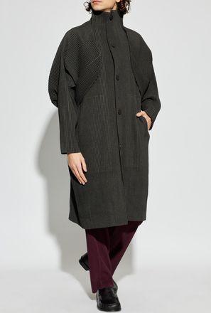 Homme Pliss&eacute; Issey Miyake Pleated Coat, Mens, Grey