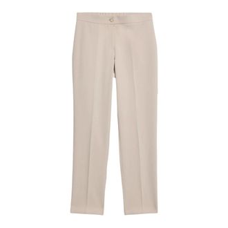 Oltre Broeken, Dames, Wit, 3Xl, Leer, Regular broek in cr&ecirc;pe stof