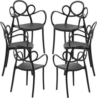 Regalos Miguel Regalos Miguel - Packs Sillas Jard&iacute;n - Pack 6 Sillas Sky Con Reposabrazos - Negro