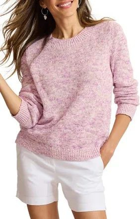Tommy Bahama Surf Shore Mouline Jersey Crewneck Sweater in Pale Passion at Nordstrom, Size X-Large