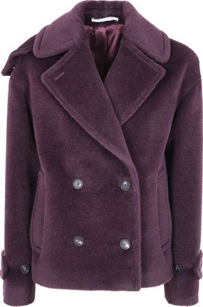 Tagliatore Womens Sheila Coat - Dark Brown Wool - Size EU 44 (Womens)
