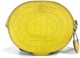 Hermès Yellow Chevre Leather Coin Purse/Coin Case (Pre-Owned)