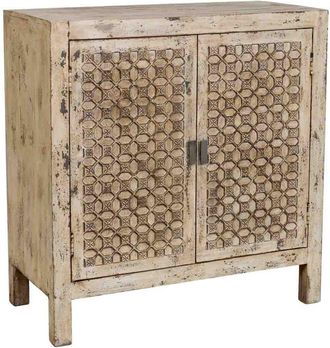 Wanderlust Deco C&oacute;moda de madera artesanal gris 85x40x90h cm