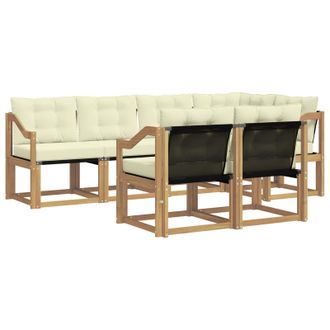 vidaXL Conjunto De Sof&aacute;s De Exterior Con Coj&iacute;n 7 Pcs Blanco Y Crema Vidaxl