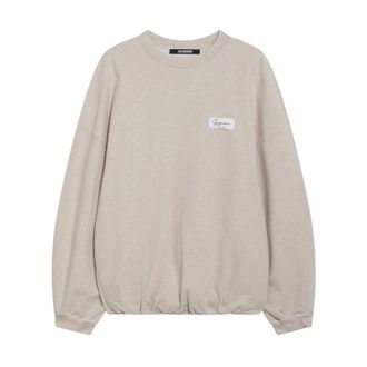 Jacquemus Le Sweatshirt Montaigne - Dames - Sweatshirts & Hoodies - Beige - Maat: XS Katoen