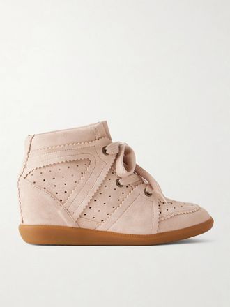 Isabel Marant Sneakers In Camoscio Con Zeppa Bobby - Rosa