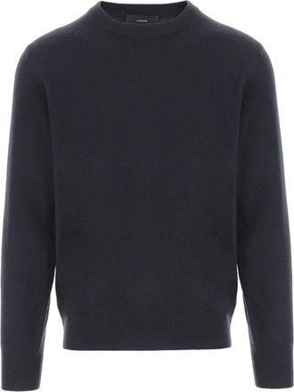 Vince Navy Crew Neck Ribbed Cashmere Sweater