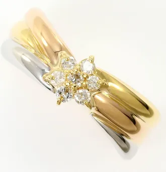 C&A Pink Gold Platinum Yellow Gold Yellow Gold (18K) Pink Gold (18K) Platinum 900 Band Ring (Pre-Owned)