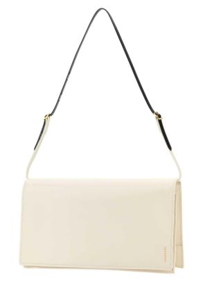 Jil Sander Womens White Leather Medium File Shoulder Bag Eggshell Borse A Mano