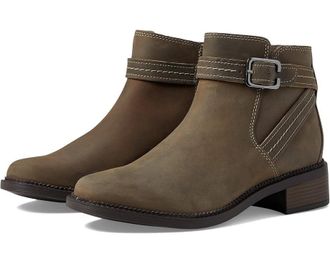 Clarks Maye Strap 26168052 Boots Womens Dark Taupe Leather Ankle Bootie GAL45