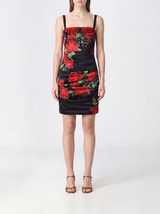 Dolce & Gabbana Mini abito a tubino in seta con stampa floreale e drappeggio