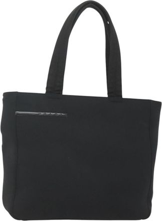 Prada City Sport Bucket Soft Calf Black Canvas Handbag (Pre-Owned)