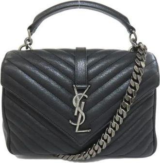 Saint Laurent Pre-owned Handbags, female, Black, Size: ONE SIZE Pre-owned Leather handbags