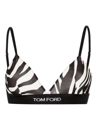 Tom Ford Optical zebra-print bra - White