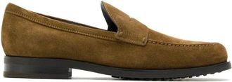 Tod's Penny Suede Loafers - male - Tods - Loafers - Brown - 8 UK - Shoes