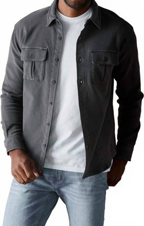 The Normal Brand Tailored Terry Shirt Jacket In Gray