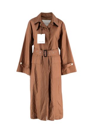 Mackintosh Long Lightweight Brown Trench Coat Size S