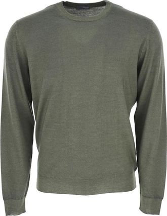 Drumohr Round-neck Truien - Heren - Ronde hals truien - Groen - M - Truien & Vesten