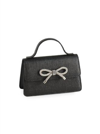 Shiraleah Bowie Mini Straw Bag In Black