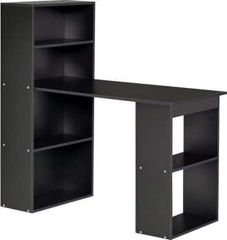 HOMCOM Homcom - 120cm Modern Computer Desk Bookshelf Writing Table Workstation Black