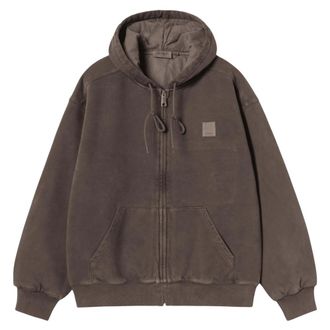 Carhartt Work in Progress Hooded Vista Jacket - Heren - Vesten met rits - Bruin - M - Katoen - Hoodies & sweatvesten