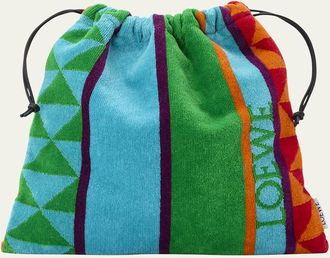 Loewe Drawstring Bucket Bag in Terry Cloth