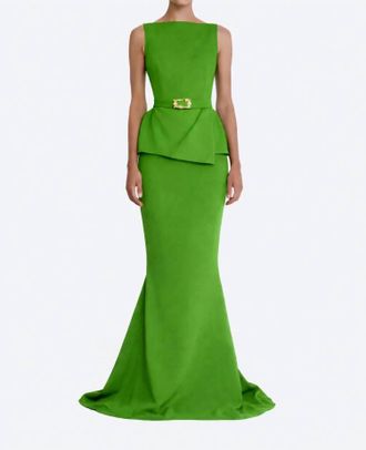 SAFiYAA Womens Flamiana Gown In Green