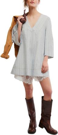 Free People Goldie V-Neck Minidress in Indigo Combo at Nordstrom, Size X-Small