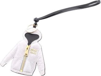 Miu Miu Pre-owned Accessories, female, Gray, Size: ONE SIZE Pre-owned Suede Key-holder