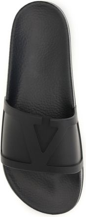 Valentino Garavani Mens Slider Sandals Coolside Rubber Black