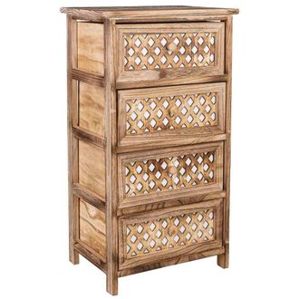Wanderlust Deco Cajonera De Madera Marr&oacute;n 40x29x73h Cm
