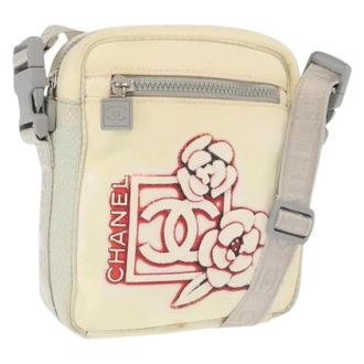 Chanel Pre-owned Cross Body Bags, female, White, Size: ONE SIZE Pre-owned Vintage Nylon Cross Body Bag