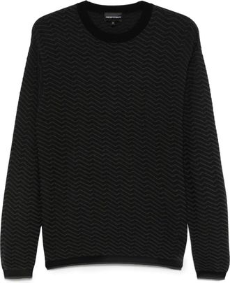 Emporio Armani Maglione con trama in rilievo - Nero