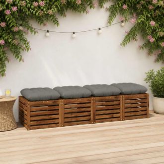 vidaXL Vidaxl Cuscini Per Seduta Vianen 4 Pz 100% Poliestere Grigio