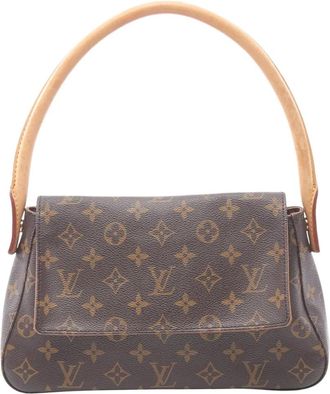 Louis Vuitton Borsa a mano Looping mini con monogramma 2002 - Marrone